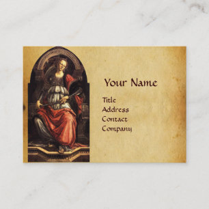 ANTIQUE RENAISSANCE TAROTS 11  FORTITUDE PARCHMENT BUSINESS CARD
