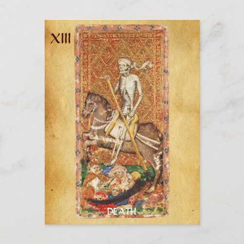 ANTIQUE RENAISSANCE TAROTS 13  DEATH POSTCARD