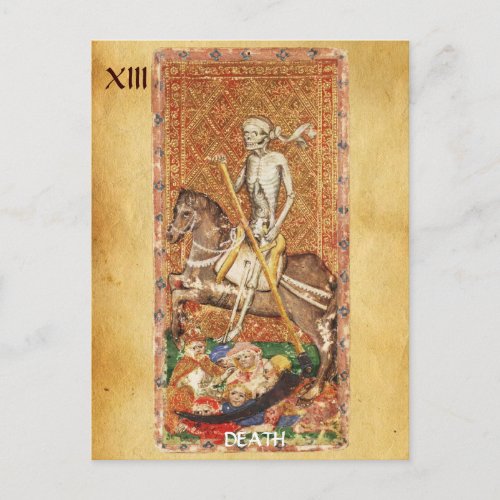 ANTIQUE RENAISSANCE TAROTS 13  DEATH POSTCARD