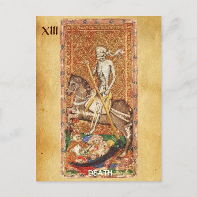 ANTIQUE RENAISSANCE TAROTS 13 / DEATH POSTCARD (Front)