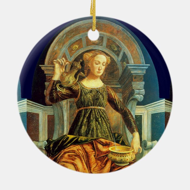 ANTIQUE RENAISSANCE TAROTS 14 / TEMPERANCE CERAMIC ORNAMENT (Back)