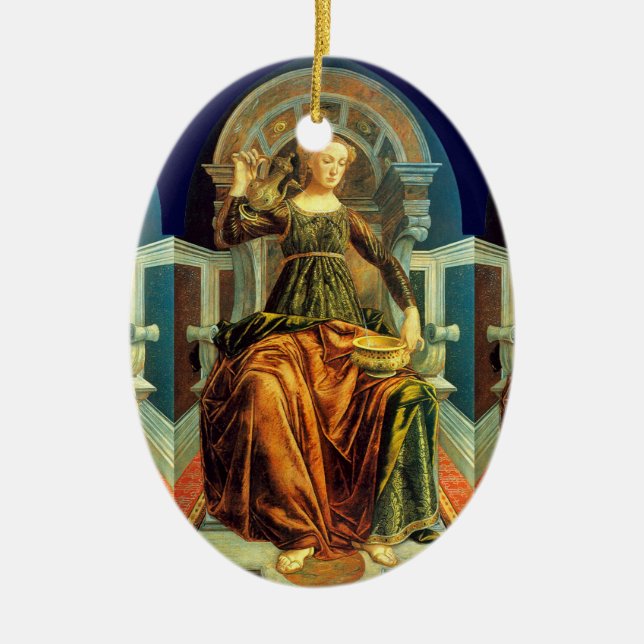 ANTIQUE RENAISSANCE TAROTS 14 / TEMPERANCE CERAMIC ORNAMENT (Front)