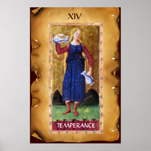 ANTIQUE RENAISSANCE TAROTS 14 / TEMPERANCE POSTER