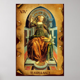 ANTIQUE RENAISSANCE TAROTS 14 / TEMPERANCE POSTER