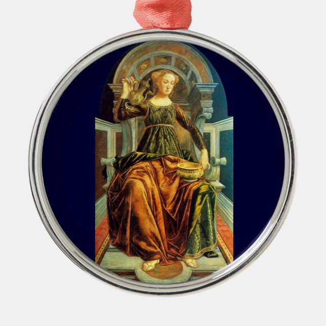 ANTIQUE RENAISSANCE TAROTS 14 / TEMPERANCE Star Metal Ornament (Front)