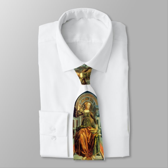ANTIQUE RENAISSANCE TAROTS 14 / TEMPERANCE ,white Neck Tie (Tied)