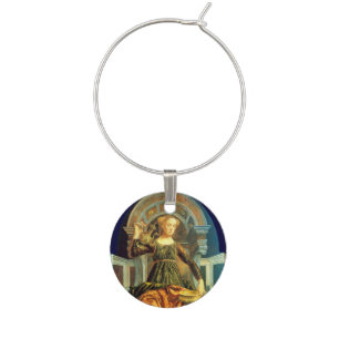 ANTIQUE RENAISSANCE TAROTS 14 / TEMPERANCE WINE GLASS CHARM