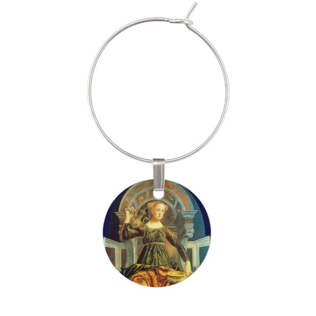 ANTIQUE RENAISSANCE TAROTS 14 / TEMPERANCE WINE GLASS CHARM (Front)
