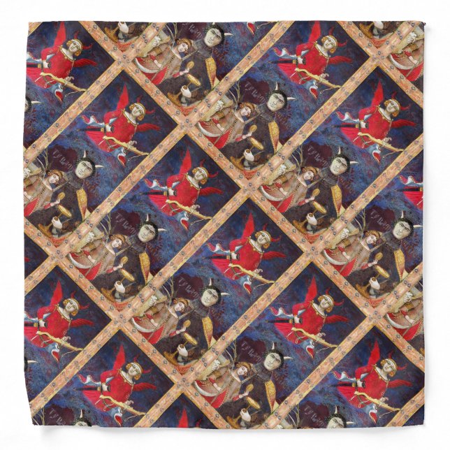 ANTIQUE RENAISSANCE TAROTS  15 / THE DEVIL BANDANA (Front)
