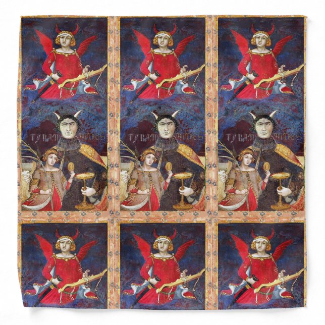 ANTIQUE RENAISSANCE TAROTS  15 / THE DEVIL BANDANA (Front)