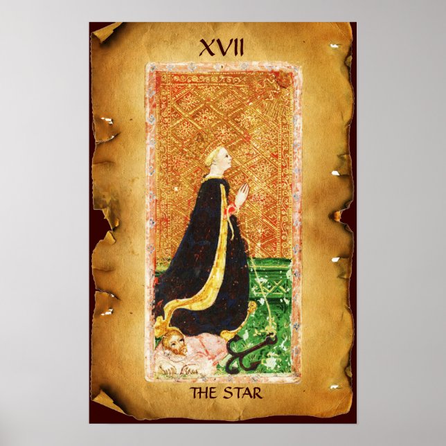 ANTIQUE RENAISSANCE TAROTS 17 / THE STAR (HOPE) POSTER (Front)