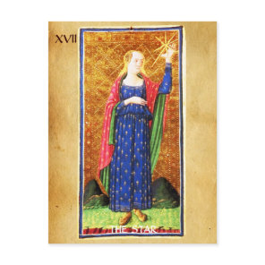 ANTIQUE RENAISSANCE TAROTS 17/ THE STAR POSTCARD