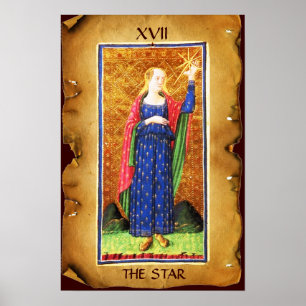 ANTIQUE RENAISSANCE TAROTS 17 / THE STAR POSTER