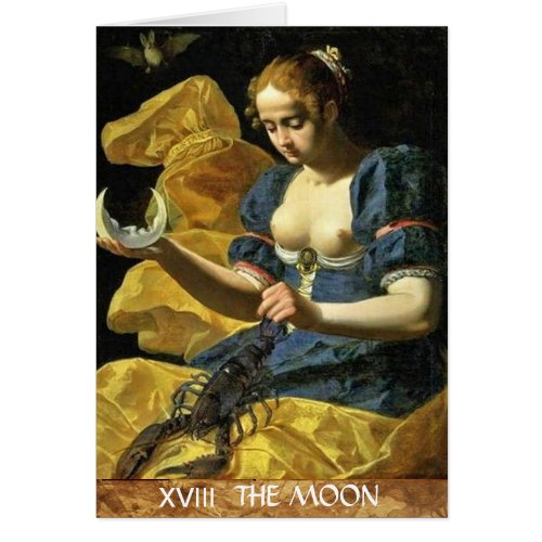 ANTIQUE RENAISSANCE TAROTS 18  THE MOON