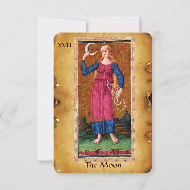 ANTIQUE RENAISSANCE TAROTS 18 / THE MOON ANNOUNCEMENT (Front)
