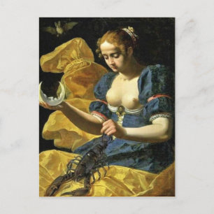 ANTIQUE RENAISSANCE TAROTS 18 / THE MOON POSTCARD