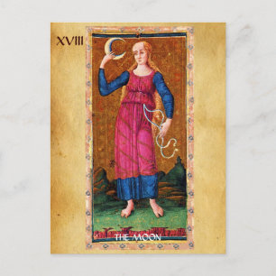 ANTIQUE RENAISSANCE TAROTS 18 / THE MOON POSTCARD