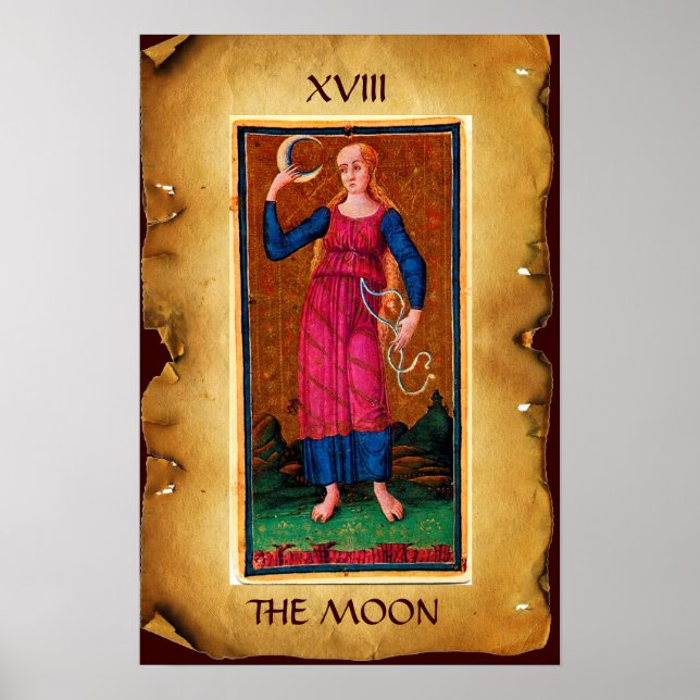 ANTIQUE RENAISSANCE TAROTS 18 / THE MOON POSTER (Front)