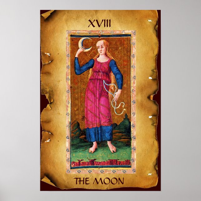 ANTIQUE RENAISSANCE TAROTS 18 / THE MOON POSTER (Front)