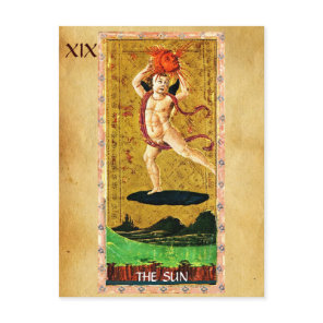 ANTIQUE RENAISSANCE TAROTS 19 / THE SUN POSTCARD