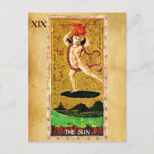 ANTIQUE RENAISSANCE TAROTS 19  THE SUN POSTCARD