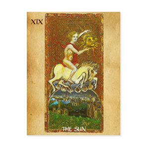 ANTIQUE RENAISSANCE TAROTS 19 / THE SUN POSTCARD
