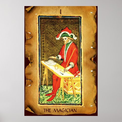 ANTIQUE RENAISSANCE TAROTS 1  THE MAGICIAN POSTER