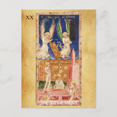 ANTIQUE RENAISSANCE TAROTS 20  THE JUDGEMENT POSTCARD