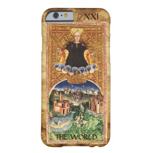 ANTIQUE RENAISSANCE TAROTS 21  THE WORLD BARELY THERE iPhone 6 CASE