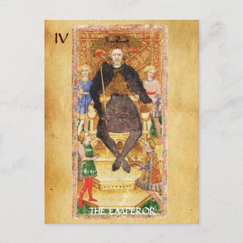 ANTIQUE RENAISSANCE TAROTS 4  THE EMPEROR POSTCARD