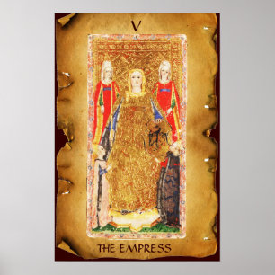 ANTIQUE RENAISSANCE TAROTS 5 / THE EMPRESS POSTER