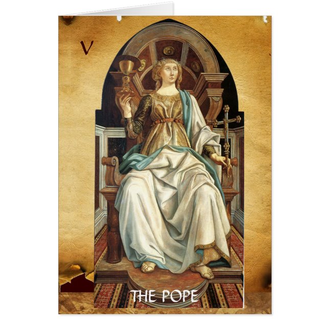 ANTIQUE RENAISSANCE TAROTS 5/ THE POPE CARDS (Front)