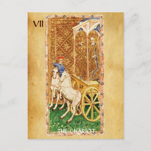 ANTIQUE RENAISSANCE TAROTS 7  THE CHARIOT POSTCARD