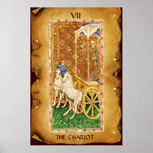 ANTIQUE RENAISSANCE TAROTS 7 / THE CHARIOT POSTER