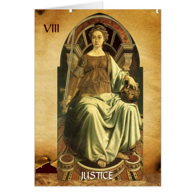 ANTIQUE RENAISSANCE TAROTS 8 / JUSTICE CARDS (Front)