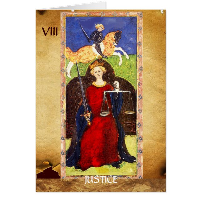 ANTIQUE RENAISSANCE TAROTS 8 / JUSTICE CARDS (Front)