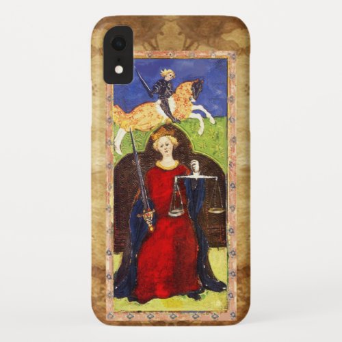 ANTIQUE RENAISSANCE TAROTS 8  JUSTICE iPhone XR CASE