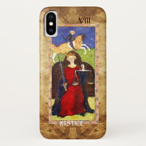 ANTIQUE RENAISSANCE TAROTS 8  JUSTICE iPhone X CASE