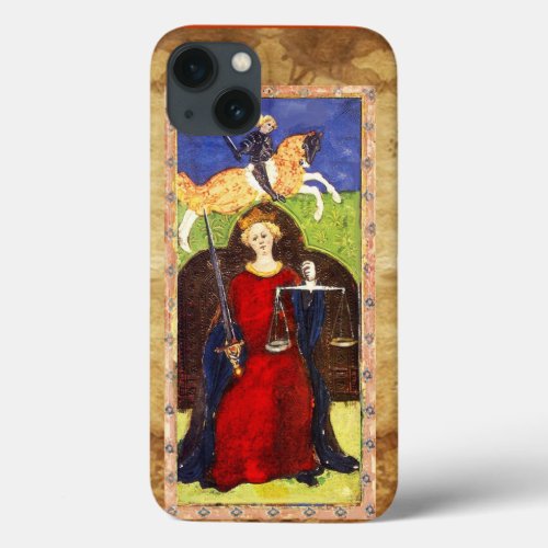 ANTIQUE RENAISSANCE TAROTS 8  JUSTICE iPhone 13 CASE