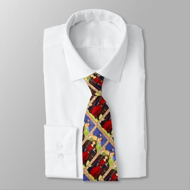 ANTIQUE RENAISSANCE TAROTS 8/ JUSTICE NECK TIE (Tied)