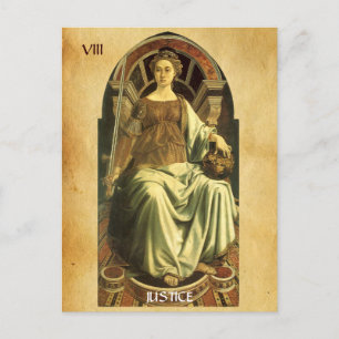 ANTIQUE RENAISSANCE TAROTS 8/ JUSTICE POSTCARD