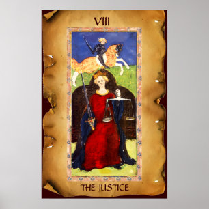 ANTIQUE RENAISSANCE TAROTS 8 / THE JUSTICE POSTER