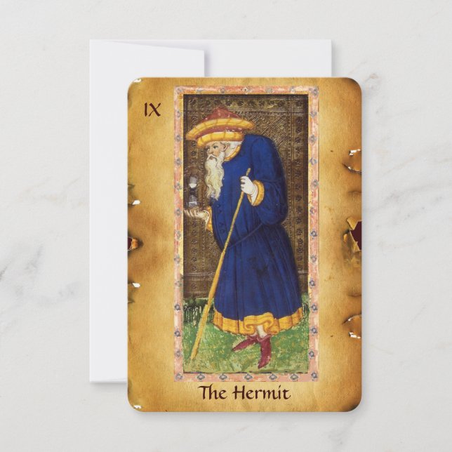 ANTIQUE RENAISSANCE TAROTS 9 / THE HERMIT ANNOUNCEMENT (Front)