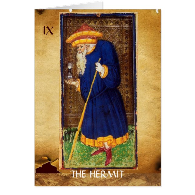 ANTIQUE RENAISSANCE TAROTS 9 / THE HERMIT CARDS (Front)