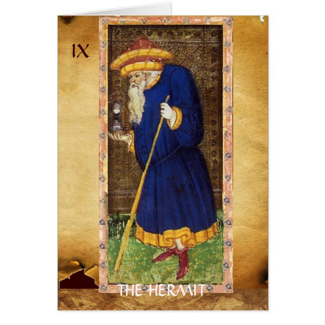 ANTIQUE RENAISSANCE TAROTS 9 / THE HERMIT CARDS (Front)