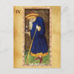 ANTIQUE RENAISSANCE TAROTS 9 / THE HERMIT POSTCARD