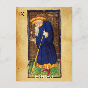 ANTIQUE RENAISSANCE TAROTS 9 / THE HERMIT POSTCARD