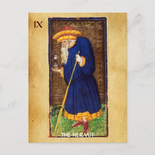 ANTIQUE RENAISSANCE TAROTS 9  THE HERMIT POSTCARD