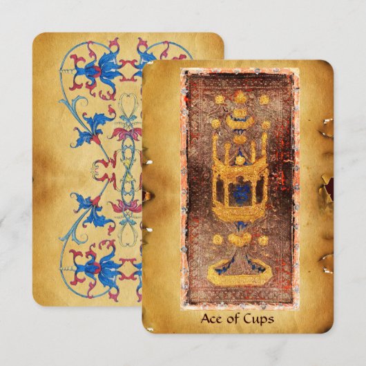 ANTIQUE RENAISSANCE TAROTS / ACE OF CUPS (Front/Back)