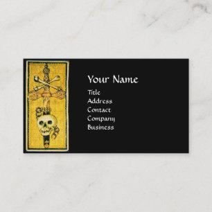 ANTIQUE RENAISSANCE TAROTS,ACE OF SWORDS Black Business Card